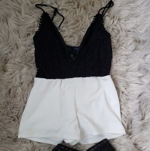 Black and white romper